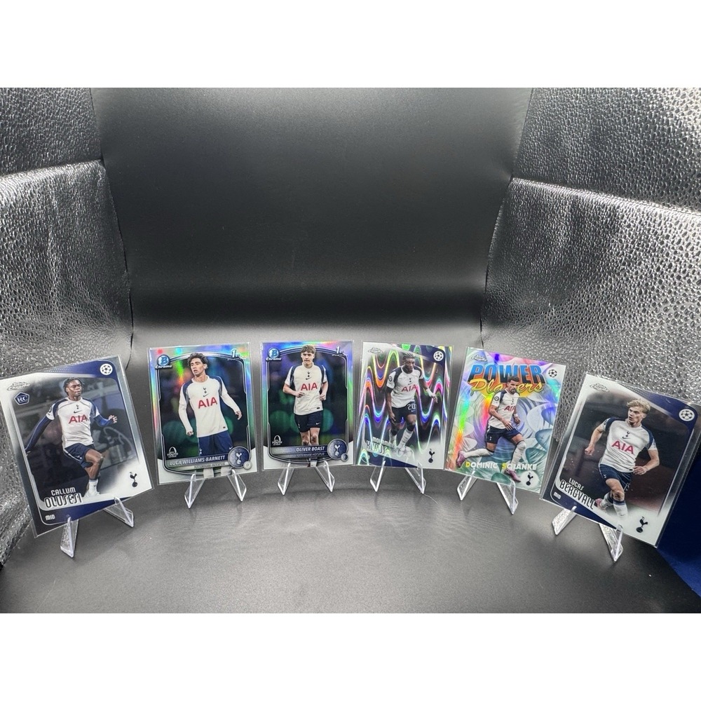 2026 Topps Chrome UEFA Club Competitions - (6) Card Lot 1st Tottenham Hotspur